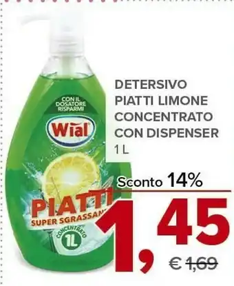 Todis Detersivo piatti limone concentrato con dispenser offerta