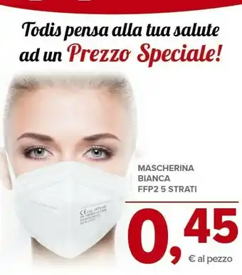 Todis Mascherina bianca offerta