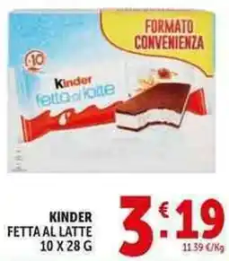 Deco Supermercati Kinder fetta al latte offerta