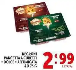 Deco Supermercati Negroni pancetta a cubetti offerta