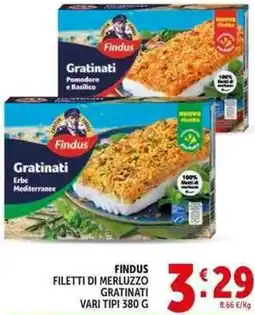 Deco Supermercati Findus filetti di merluzzo gratinati offerta