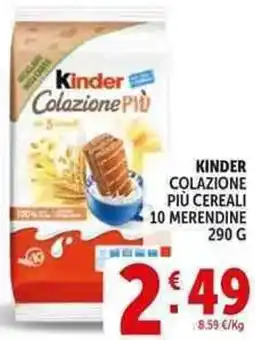 Deco Supermercati Kinder colazione più cereali 10 merendine offerta
