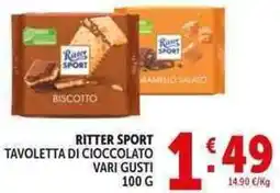 Deco Supermercati Ritter sport tavoletta di cioccolato offerta