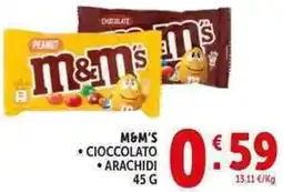 Deco Supermercati M&m's cioccolato arachidi offerta