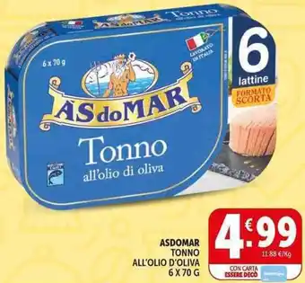 Deco Supermercati Asdomar tonno all'olio d'oliva offerta