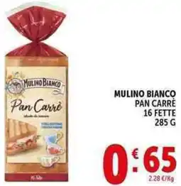 Deco Supermercati Mulino bianco pan carre 16 fette offerta