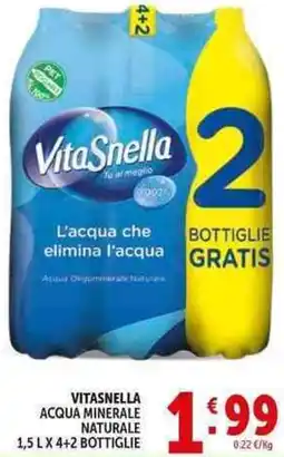 Deco Supermercati Vitasnella acqua minerale naturale offerta