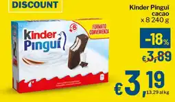 Qui Discount Kinder Pingui cacao offerta