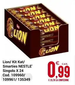 Centro Cash Lion/ Kit Kat/ Smarties NESTLE' Singolo offerta
