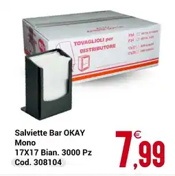 Centro Cash Salviette Bar OKAY Mono 17X17 Bian offerta