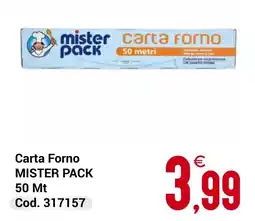 Centro Cash Carta Forno MISTER PACK 50 Mt offerta