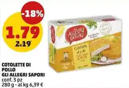 PENNY Cotolette di pollo gli allegri gli ALLEGRI SAPORI offerta