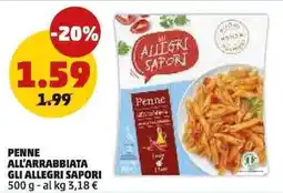 PENNY Penne all'arrabbiata GLI ALLEGRI SAPORI offerta