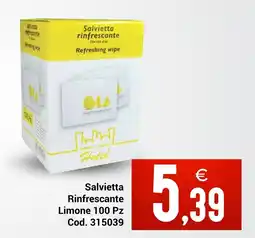 Centro Cash Salvietta Rinfrescante Limone 100 Pz offerta
