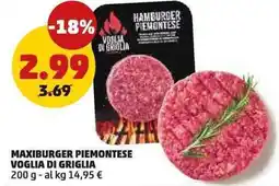 PENNY Maxiburger piemontese VOGLIA DI GRIGLIA offerta