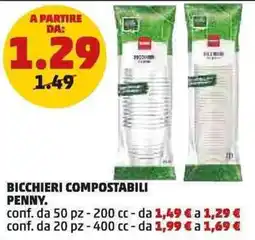 PENNY Bicchieri compostabili PENNY offerta