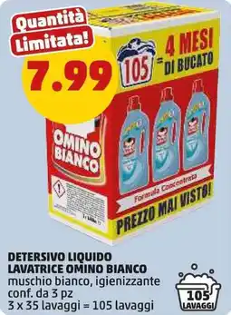 PENNY Detersivo liquido lavatrice OMINO BIANCO offerta