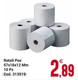 Centro Cash Rotoli Pos 57x16x12 Mm offerta