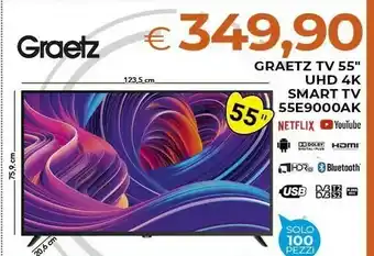 Todis Tv 55'' uhd 4k smart tv 55e9000ak offerta