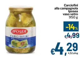 Qui Discount Carciofini alla campagnola Iposea vaso vetro offerta