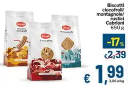 Qui Discount Biscotti ciocofroll/ montagnole/ rustici Cabrioni offerta