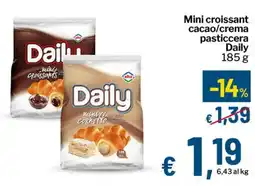 Qui Discount Mini croissant cacao/crema pasticcera Daily offerta