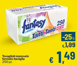 Qui Discount Tovaglioli monovelo formato famiglia offerta