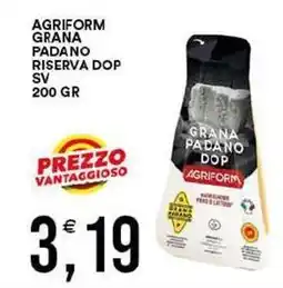 Vantaggio Cash&Carry Agriform grana padano riserva dop SV offerta