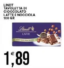 Vantaggio Cash&Carry Lindt tavoletta di cioccolato latte e nocciola offerta