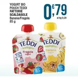 Sidis Yogurt bio pouch teddi fattorie scaldasole banana/fragola offerta