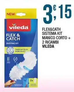 Sidis Flex&cath sistema kit manico corto + 2 ricambi VILEDA offerta