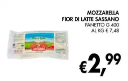 èccoMI Mozzarella fior di latte sassano panetto offerta