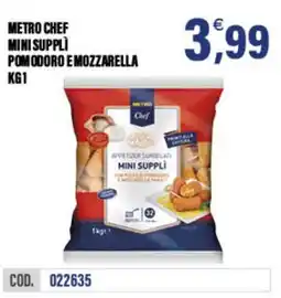 Adhoc Metro chef mini supplì pomodoro e mozzarella offerta