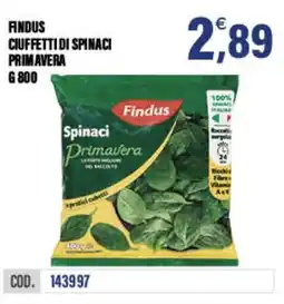 Adhoc Findus ciuffetti di spinaci primavera offerta