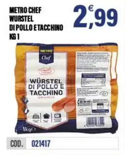 Adhoc Metro chef wurstel di pollo e tacchino offerta