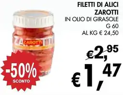 èccoMI Filetti di alici zarotti in olio di girasole offerta