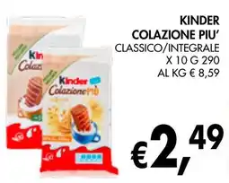 èccoMI Kinder colazione piu' classico/integrale offerta