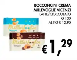 èccoMI Bocconcini crema millevoglie vicenzi latte/cioccolato offerta