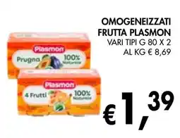 èccoMI Omogeneizzati frutta PLASMON offerta