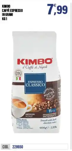 Adhoc Kimbo caffè espresso in grani offerta