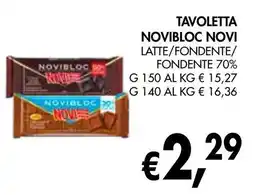 èccoMI Tavoletta novibloc novi latte/fondente/ fondente 70% offerta