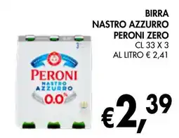 èccoMI Birra nastro azzurro peroni zero offerta