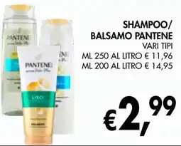 èccoMI Shampoo/ balsamo pantene offerta