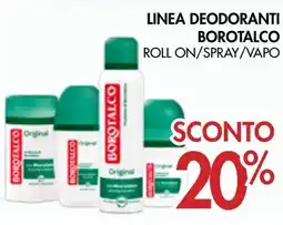 èccoMI Linea deodoranti borotalco roll on/spray/vapo offerta