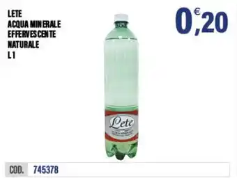 Adhoc Lete acqua minerale effervescente naturale offerta