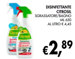 èccoMI Disinfettante citrosil sgrassatore/bagno offerta