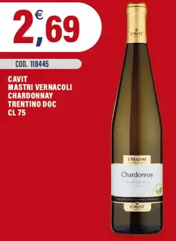 Adhoc Cavit mastri vernacoli chardonnay trentino doc offerta