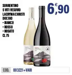 Adhoc Sorrentino 5 viti vesuvio lacrymachristi doc bio offerta