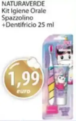 Acqua & Sapone NATURAVERDE Kit Igiene Orale Spazzolino +Dentifricio offerta