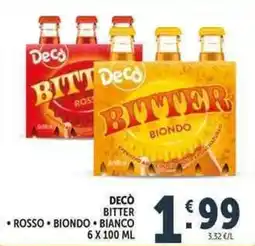 Deco Supermercati Decò bitter rosso biondo bianco offerta